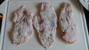 Filés de frango empanados